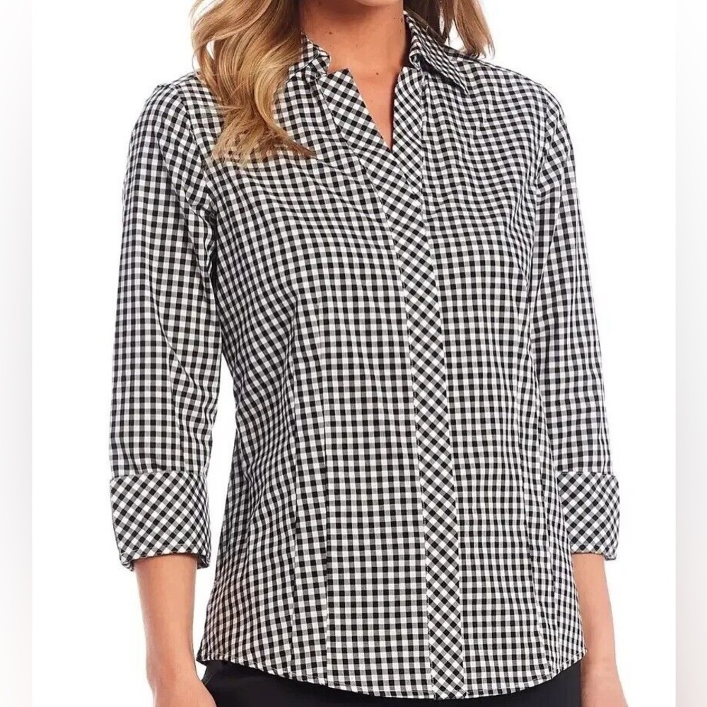 Investments Taylor Gold Label Non-Iron 3/4 Sleeve Button Front Shirt 14